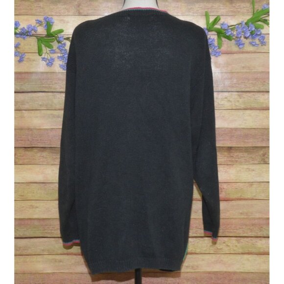 Vintage Jantzen Classics Cardigan Sweater Size XL Floral Hand Embroidered Granny - Picture 7 of 10